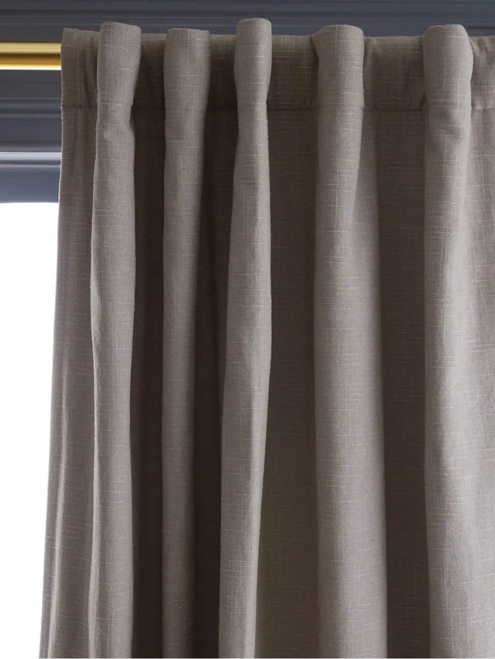 Quince 100% Cotton Grey Slub Room Darkening Curtains Drapes 48